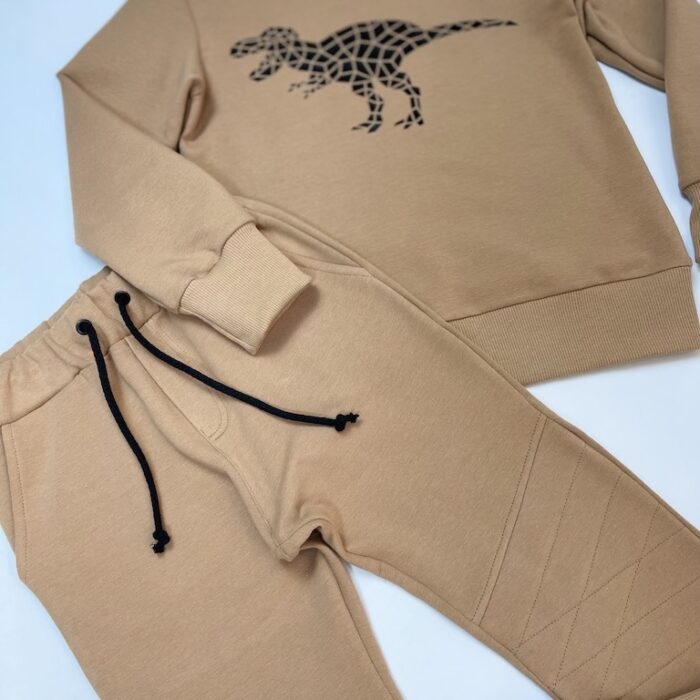 Camel dino komplektas stilingiems vaikams. Patogus, stilingas ir praktiškas. Pašiltinto trikotažo